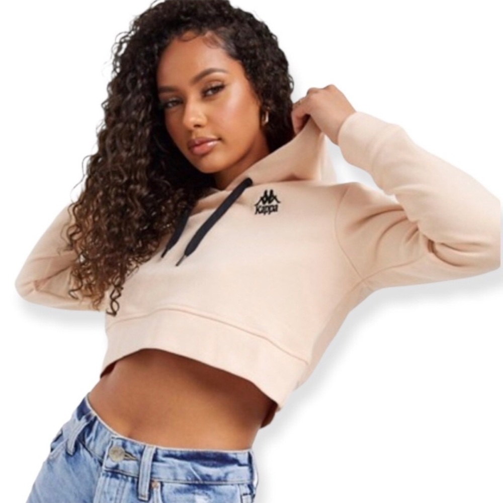 Kappa Zaly soft peach crop women’s long sleeve hoodie Medium peach fuzz